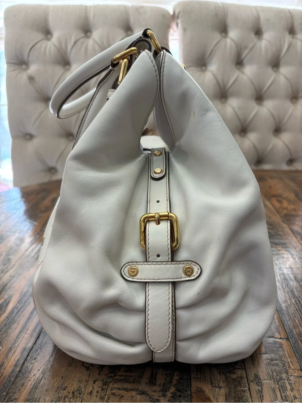 MCM Visetos Canvas & Leather Hobo Bag